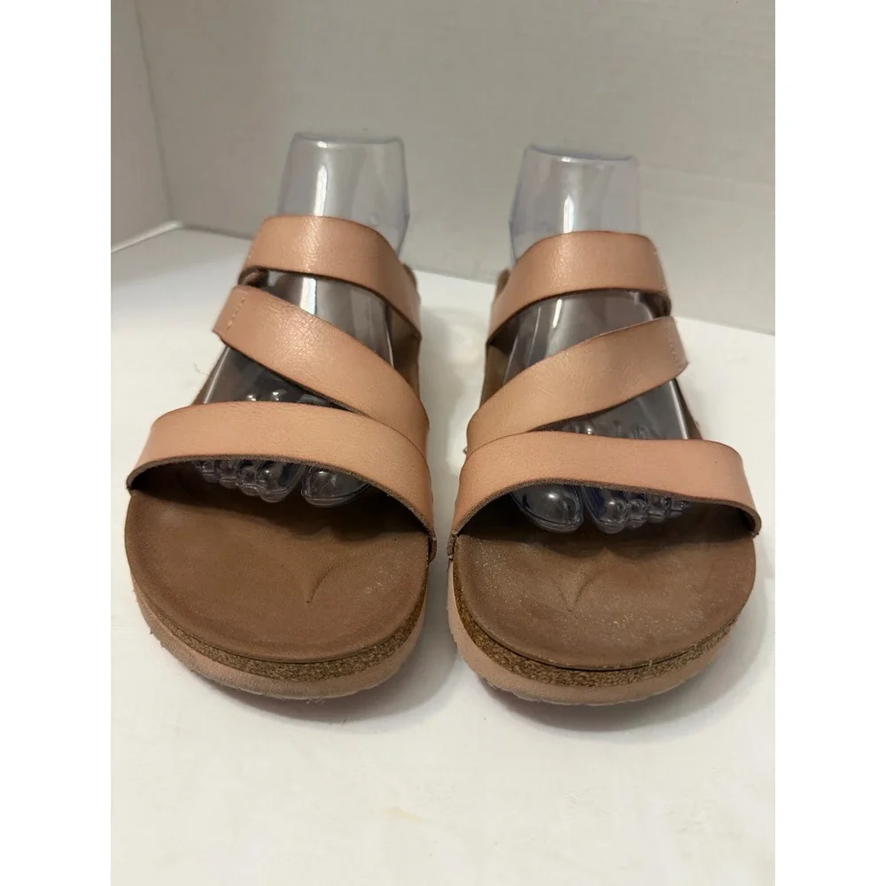 Skechers Arch Comfort Pink Triple Strap Slide Sandals Womens 10